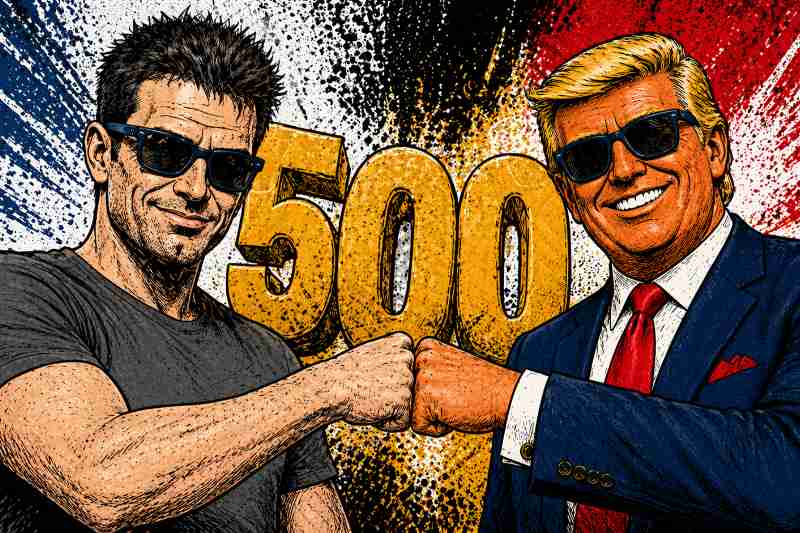 Grafik: 500 Beiträge auf Ronald Tramp