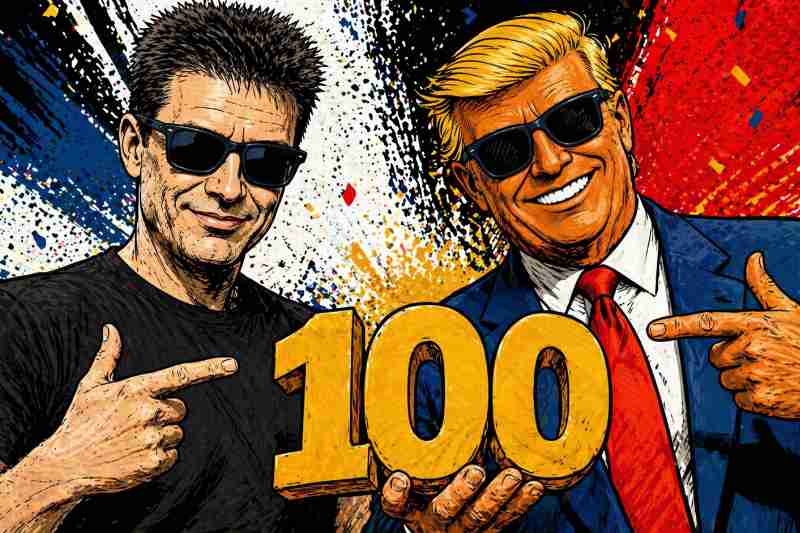 Grafik: 100 Beiträge auf Ronald Tramp